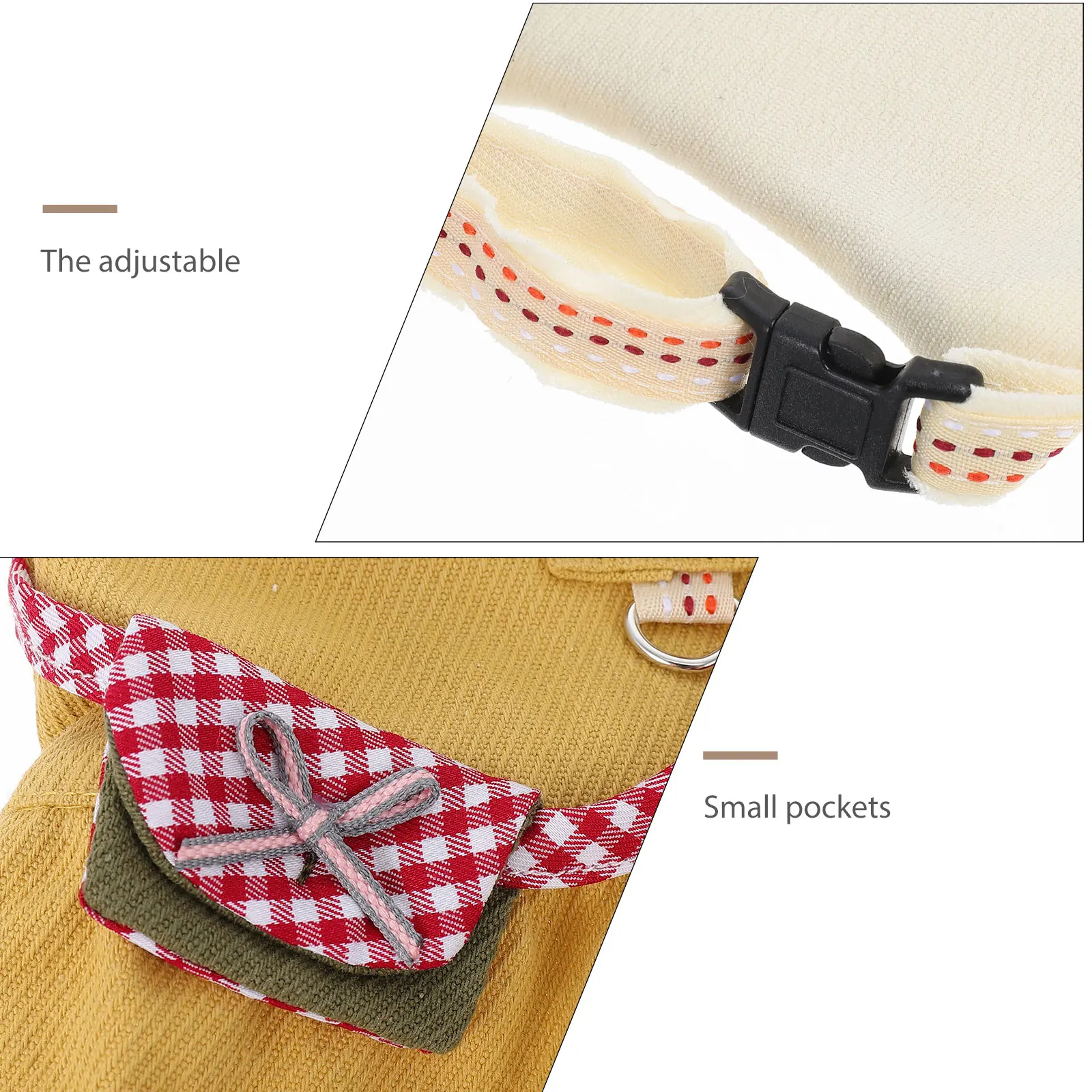 

Small Animal Clothes Dress Adjustable Leash for Hamster Rabbit Cotton Vest Decorative Pets Walking Accessory Lightweight Durable
