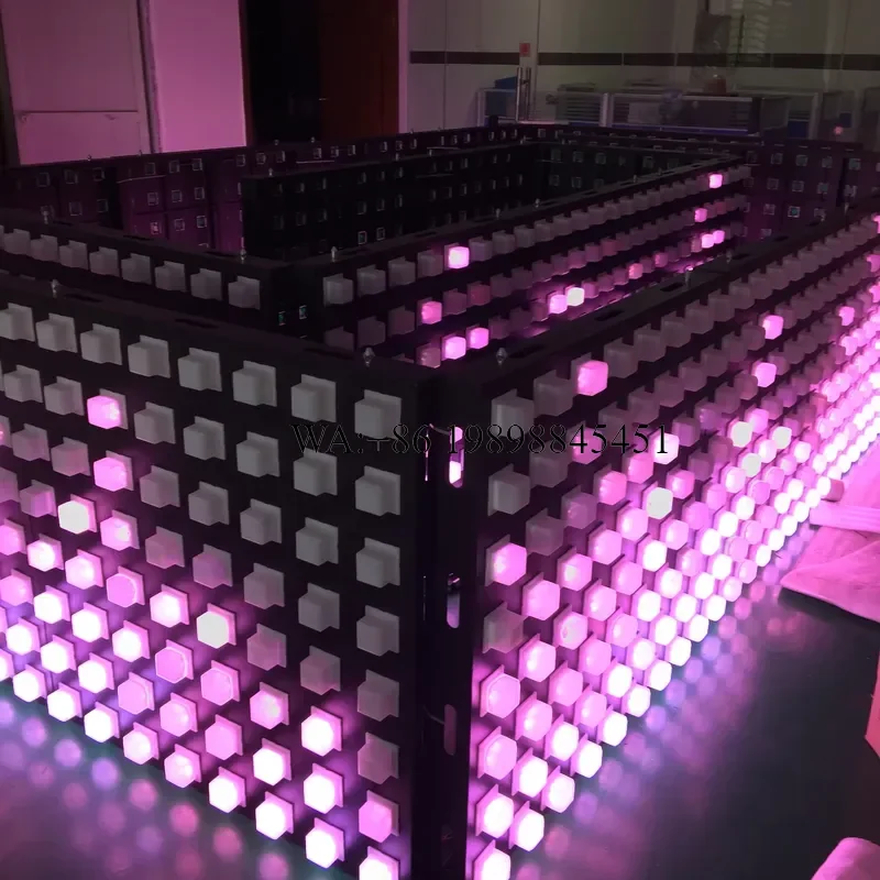 WMWMNU Fireproof LED Pixel Wall Panel High Brightness 3D Modular Light Screen for Nightclub Stage Bar