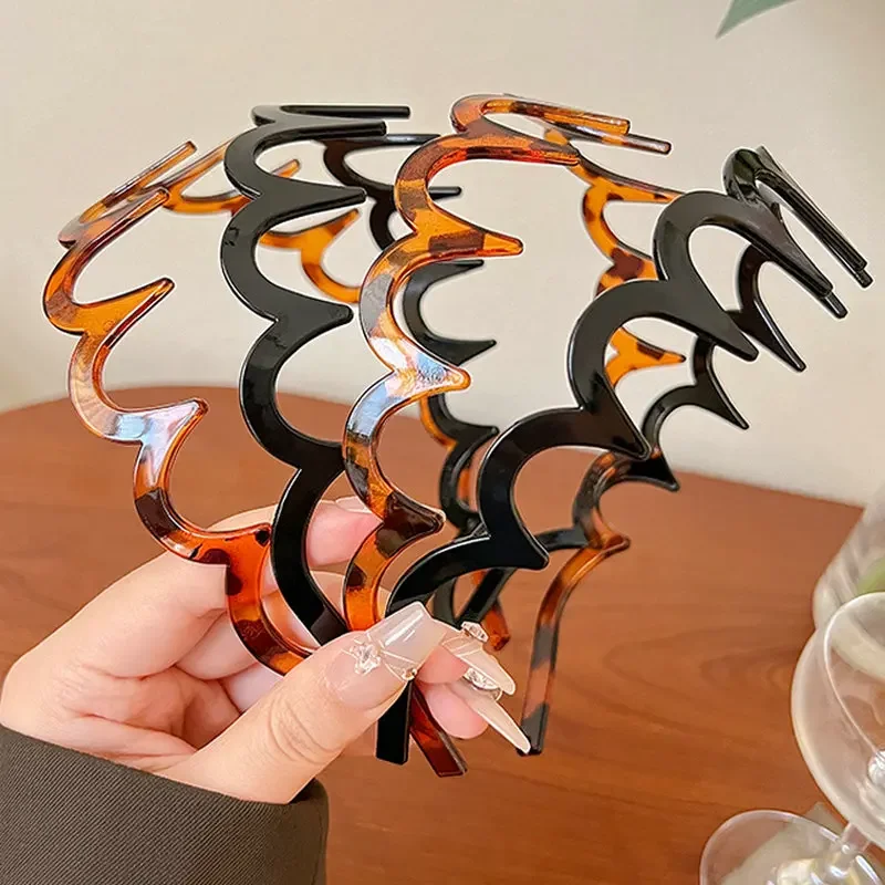 Picture 5: Fashion Wave Headbands for Women Solid Color Toothed Non-slip Hair Bands Girl Face Wash Sports Hairbands Hair Accessories