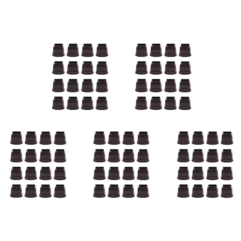 SEWS-80 Pcs Brown Silicone Chair Leg Floor Protectors, Square Chair Leg Caps With Wrapped Felt, Fit: 0.75 Inch-1.0 Inch