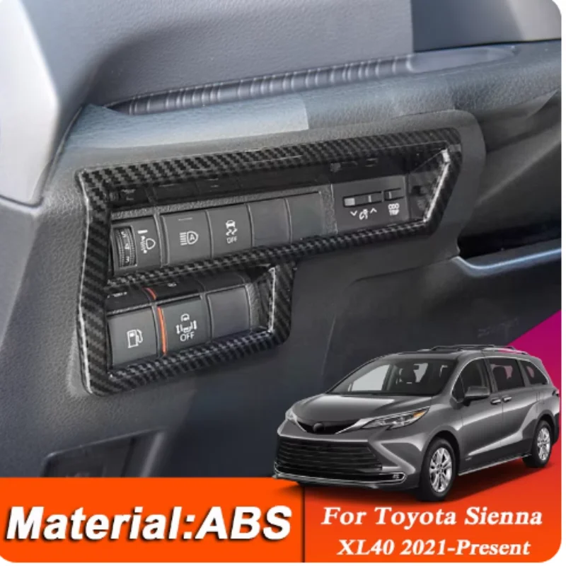 

For Toyota Sienna 2022 -2024 Headlight Switch Trim Frame Head Lamp Switch Cover Car Accessories Interior Decoration 1PCS
