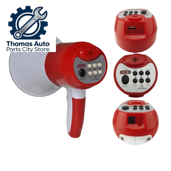 

25W Plastic Portable Wireless Small Rechargeable Megaphone With Lithium Battery Siren Record Music Talk BT