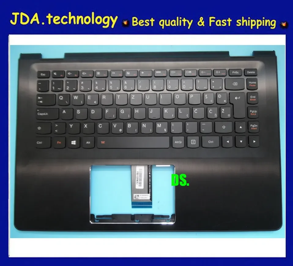 MEIARROW  New/Orig top case For Lenovo YOGA 500-14 Yoga 500-14ISK Flex3-1470 palmrest EUR keyboard upper cover