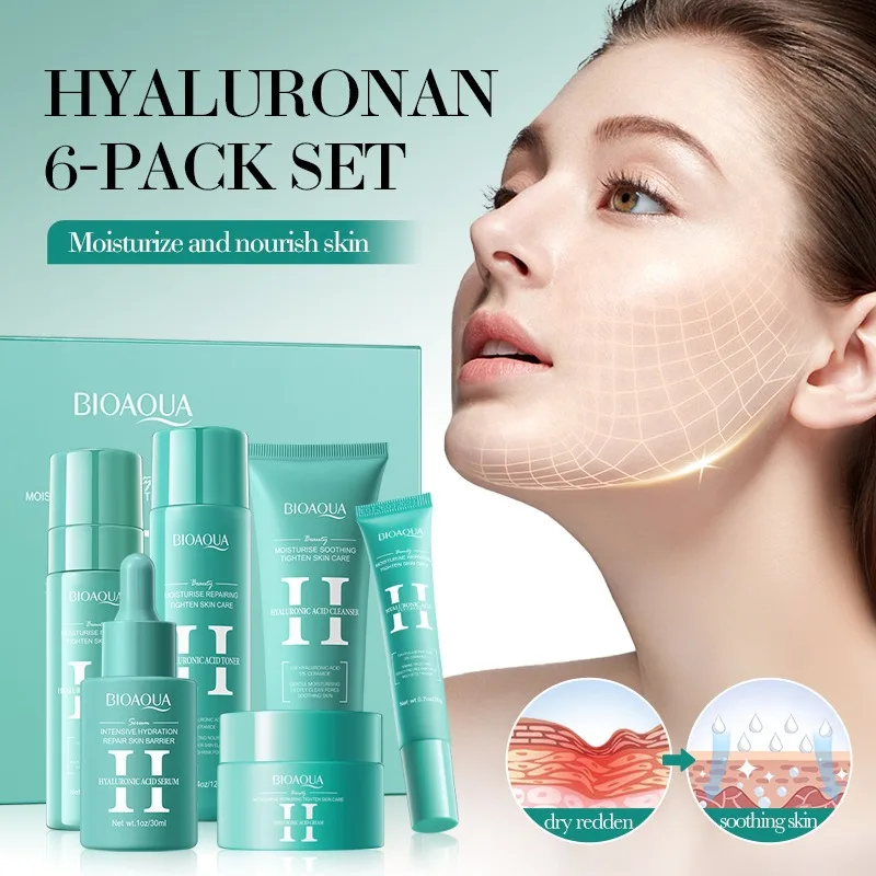 

Hyaluronic Acid Skin Care Set Deeply moisturizes skin Repairs damaged skin barrier Makes skin soft, smooth and elastic.