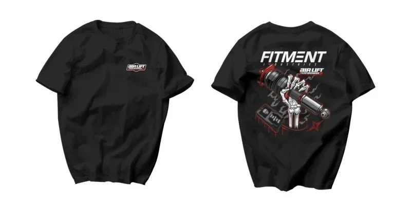 

2025 Summer New 3H Pneumatic Shock Absorber Modified Car Peripheral T-shirt Skeleton Short Sleeve Flanging Angle Posture Low