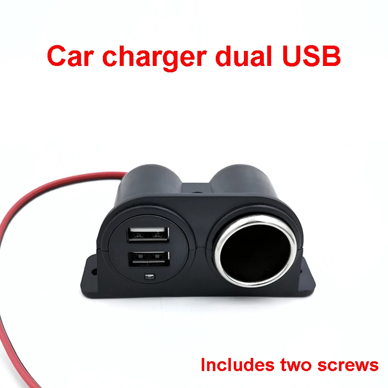 USB Ports Socket DC 5V 3.1A Dual USB Built-In Car Camper Adapter Cigarette Lighter Multi Plug Charger Port Socket Car Accessory