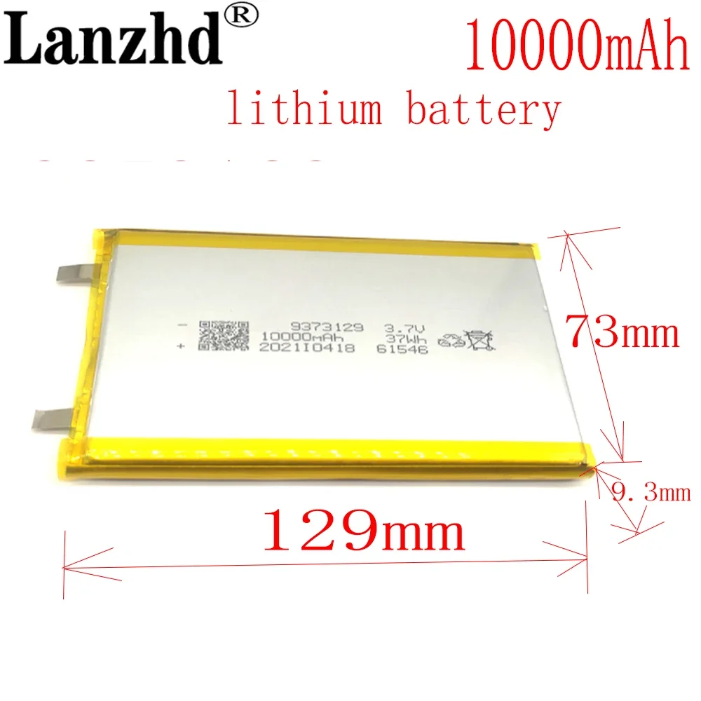 

2024 NEW 1-10pcs 9373129 polymer 3.7V 10000mAh mobile power energy lithium battery high capacity battery equipment durable