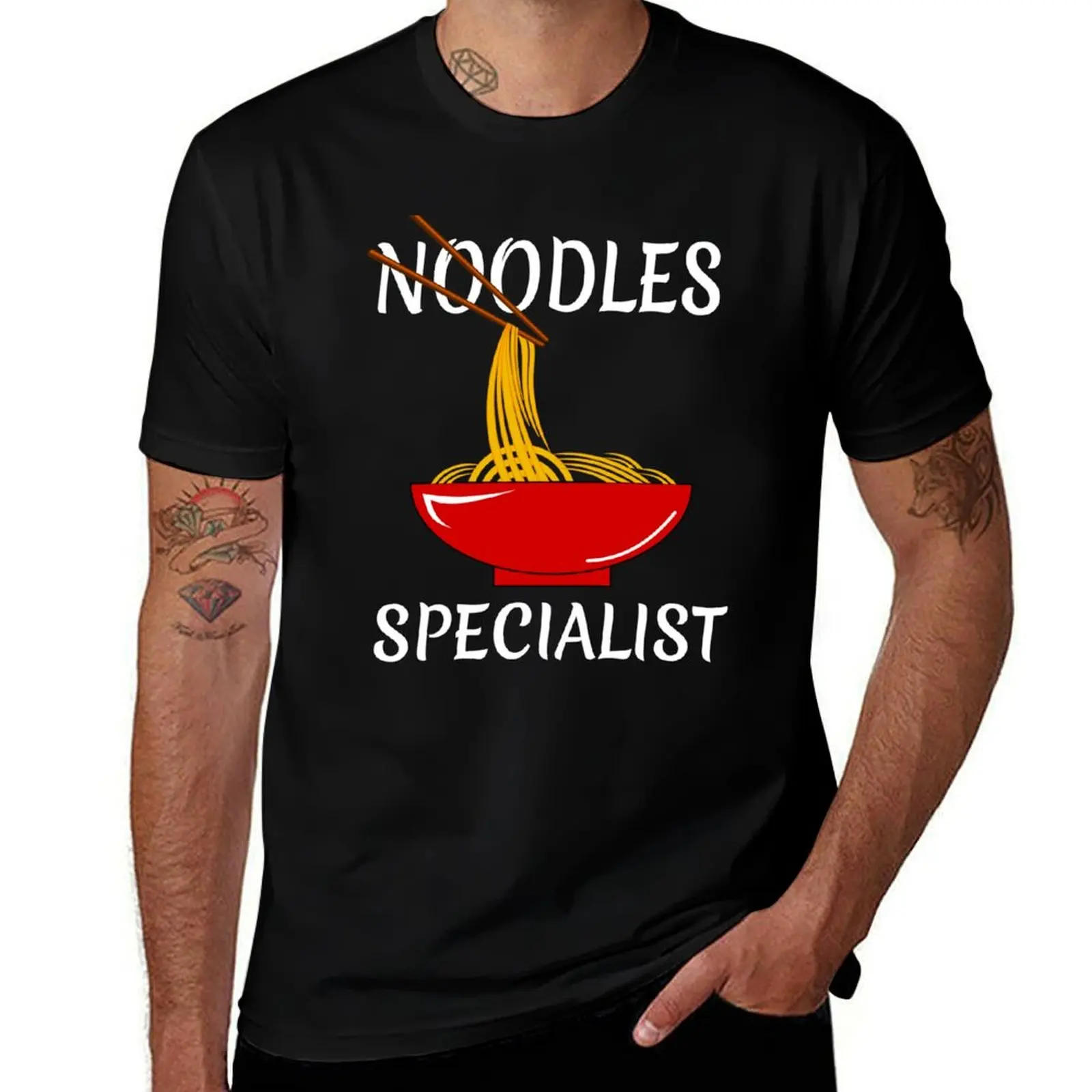 Diseño especializado de fideos, divertida camiseta de regalo Kawaii de Ramen Red Bowl, camisetas gráficas para hombre, camisetas de algodón, camiseta 100% para hombre