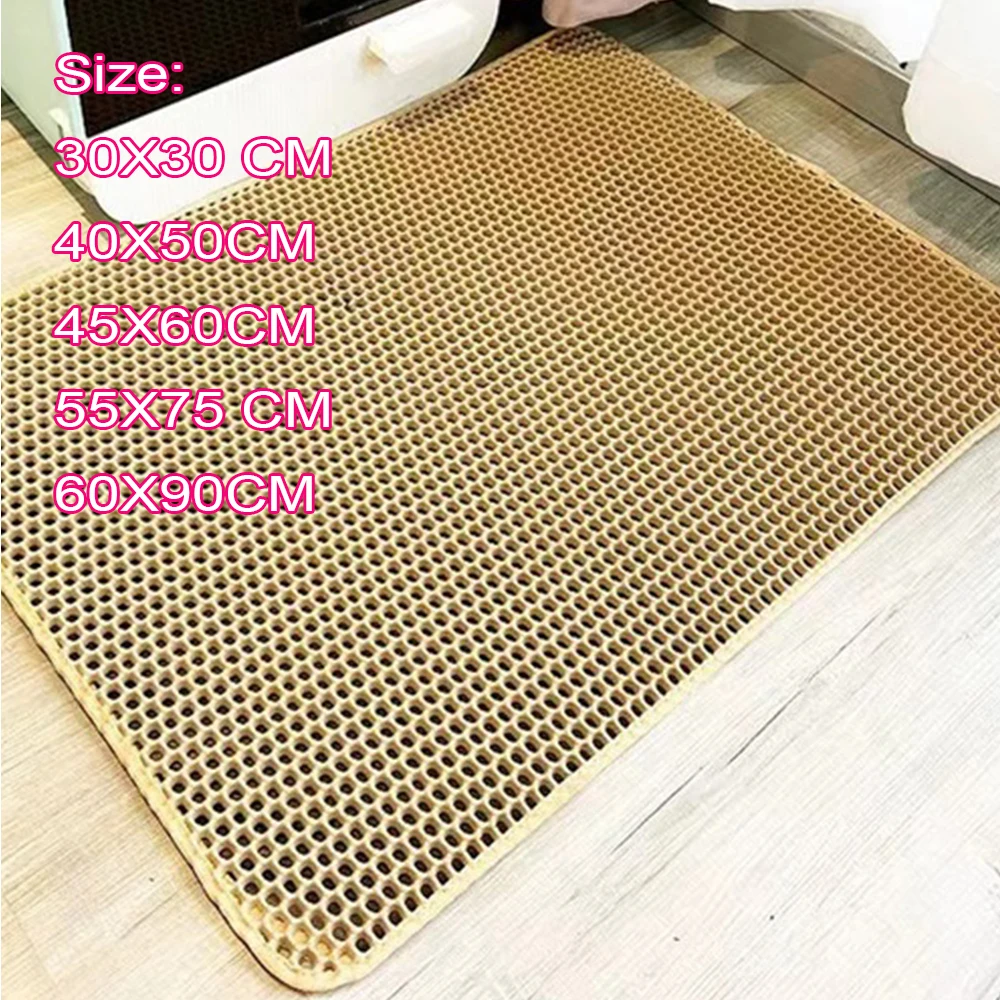 

Pet Toilet Mat Large size Cat Litter Mat Eva Double Layer Waterproof Cat Litter Mat Pet Litter Box Cat Mat Cat Toilet Mat