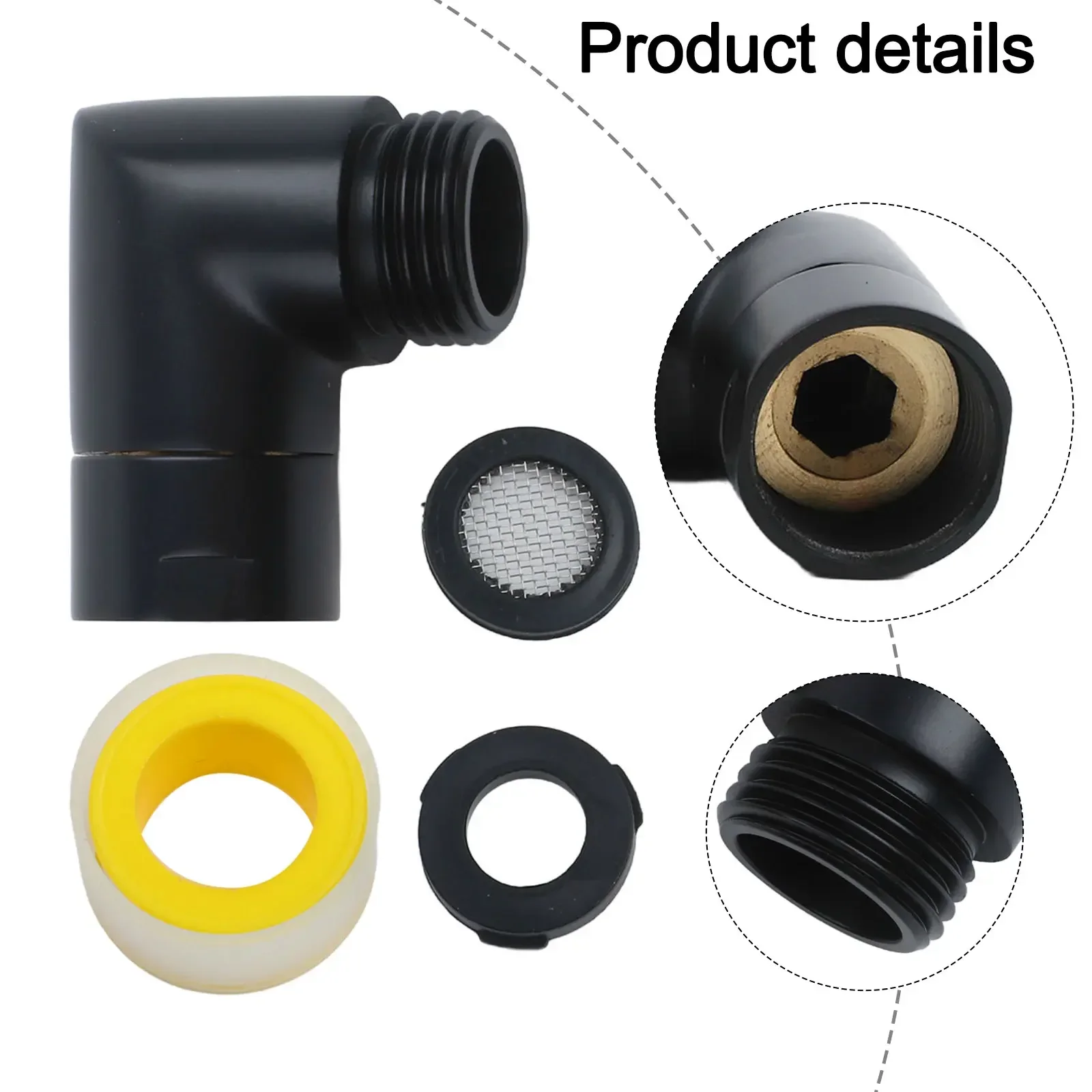 1pcs G1/2 Shower Elbow Connector With With Mounting Accessories Female And Male Threads Crafted Bathroom Shower Accessories