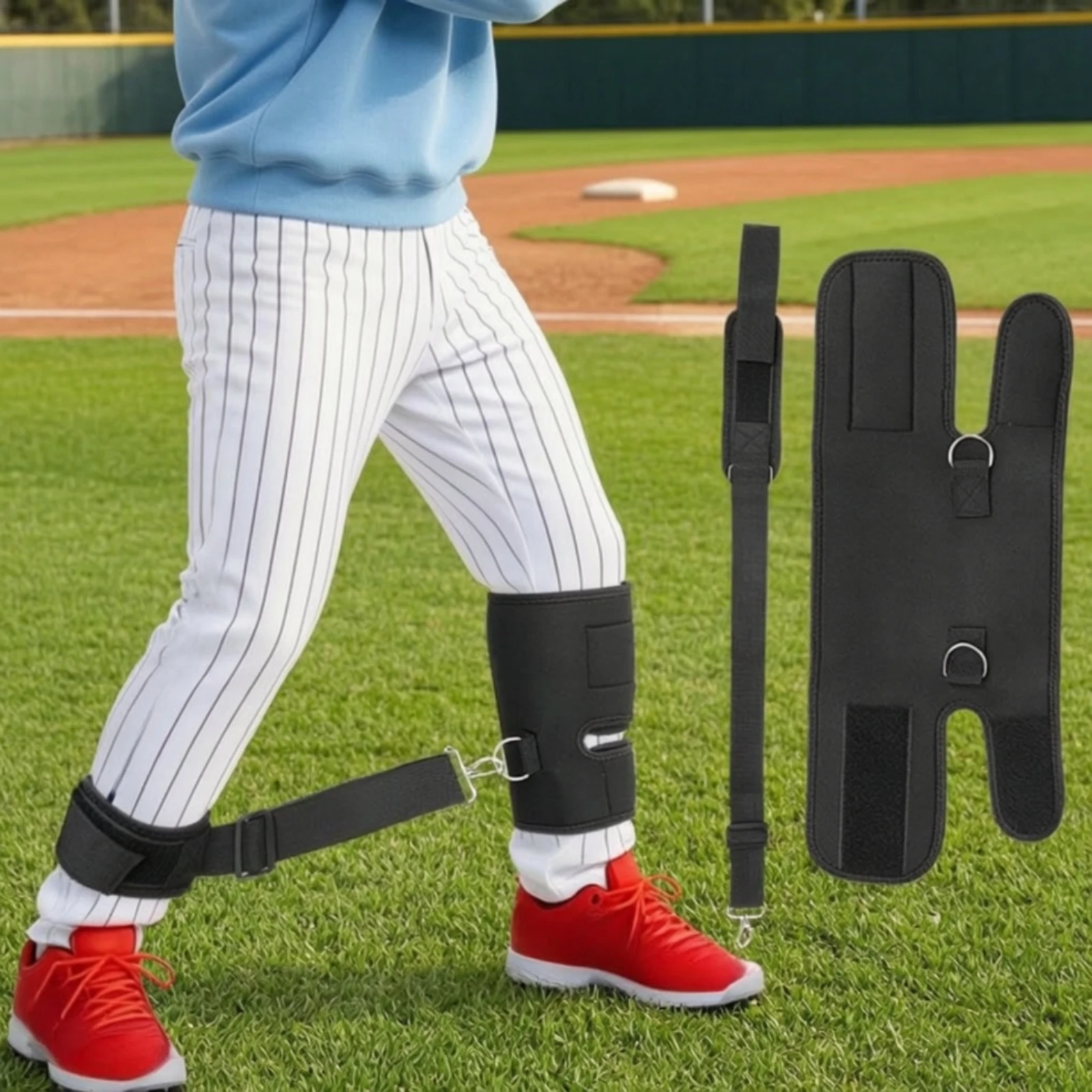 Adjustable Leg Fixation Strap with Buckle for Lower Leg Posture Training Positioning Aid Padded Double Strap Secure Fit