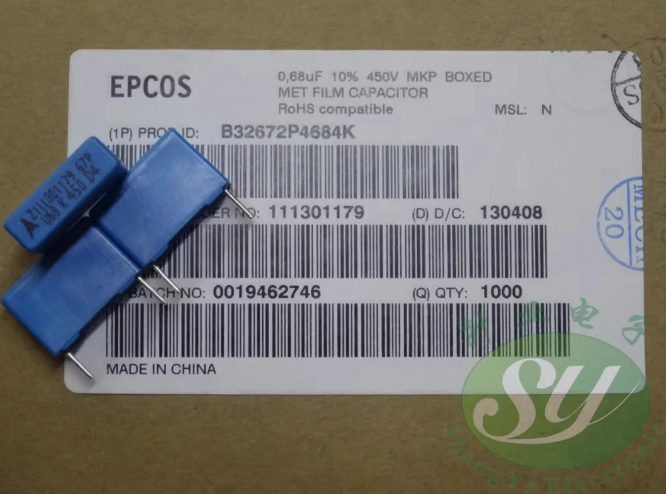 

10PCS EPCOS 0.68uf/450v 680nf u68 684 new 15MM film capacitor B32672P4684K