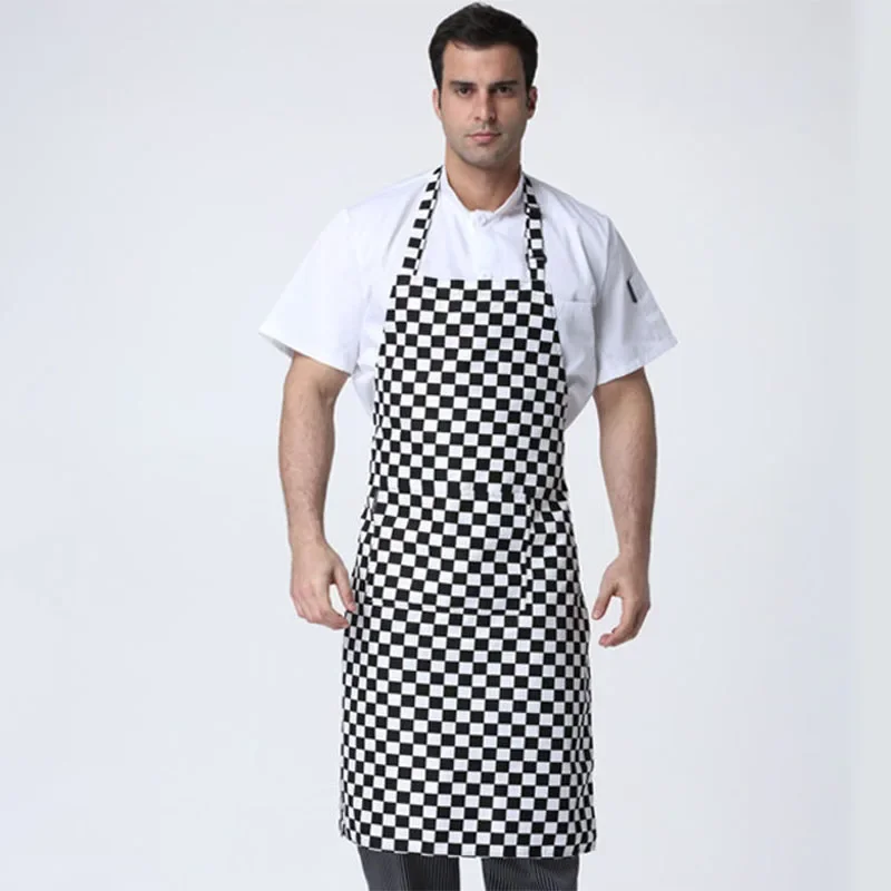 Avental de chef de cozinha, café, loja, mulher e homem, garçom, churrasco, restaurante, cor sólida, trabalho de cozinha, halterneck