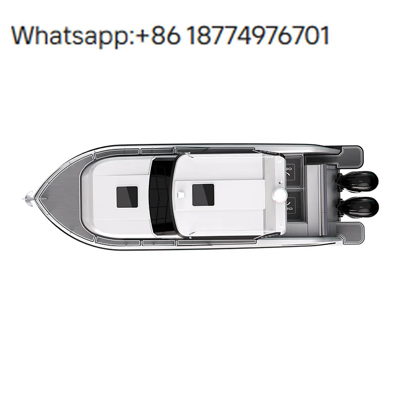 New Luxury Aluminum Fishing Speed Boat Yacht with Cabin 250HP Customizable Color