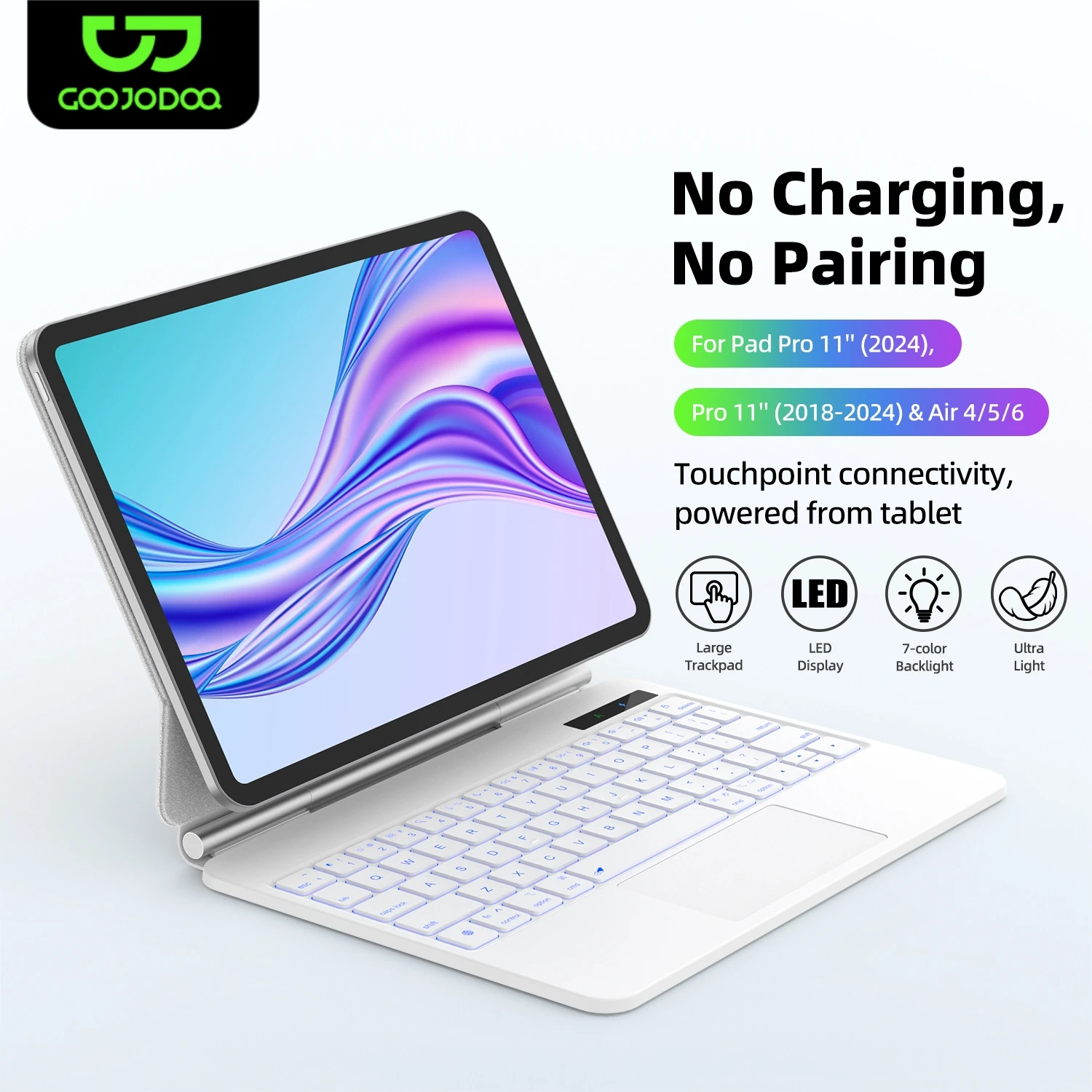Casing Keyboard Pin Pogo Pintar untuk iPad Air 11 2025 M3 untuk iPad Air 6 11 2024 Pro 11 Air 4 Air 5 10.9 Trackpad Teclado Ipad