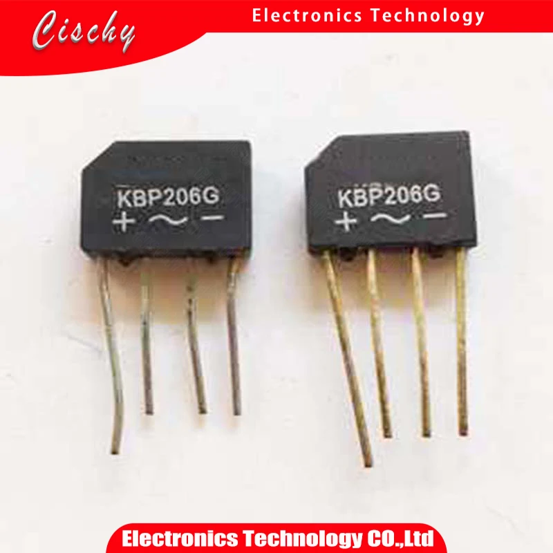 10PCS/Lot  KBP206 KBP206G DIP Bridge Rectifier 2A 600V Wholesale Electronic  cischy