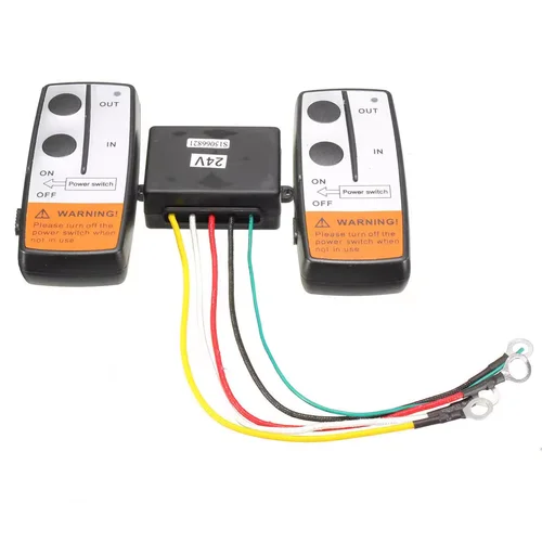 Juego de Control remoto de cabrestante inalámbrico, 12V, 24V, 2 juegos de Control remoto, receptor remoto de cabrestante de Control automático para coche