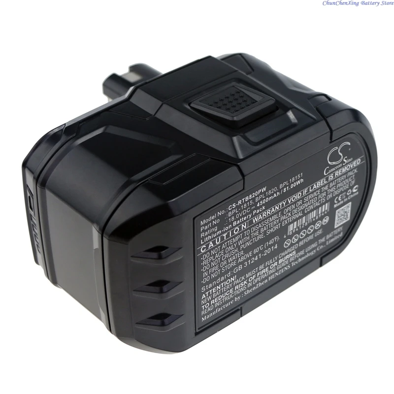 18V 4500mAh/6000mAh Replacement Power Tools Battery for Ryobi ZRP813 BID-180L BID1821 BIW180 ONE+ 18 Volt P200 P718 P713