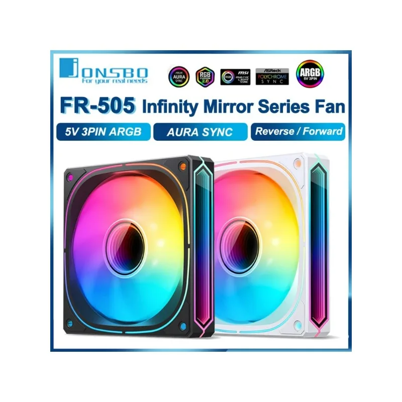 FR-505B 120mm Computer Case Fan Reverse Infinity Mirror Series Quiet Fan 5V 3PIN ARGB 12CM CPU Cooler Fan