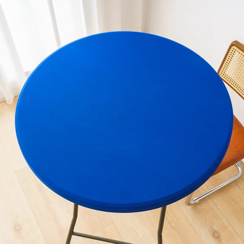 

Spandex Stretch Cocktail Table Top Cover Fitted Round Tablecloth Elastic Edge Table Topper Cap for Dining Wedding Party Picnic