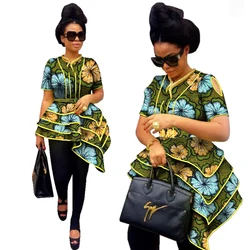 BRW Africa Style Women Modern Fashions Womens Tops Dashiki African Print Tops Shirt Plus Size M-6XL Women Clothing WY2576