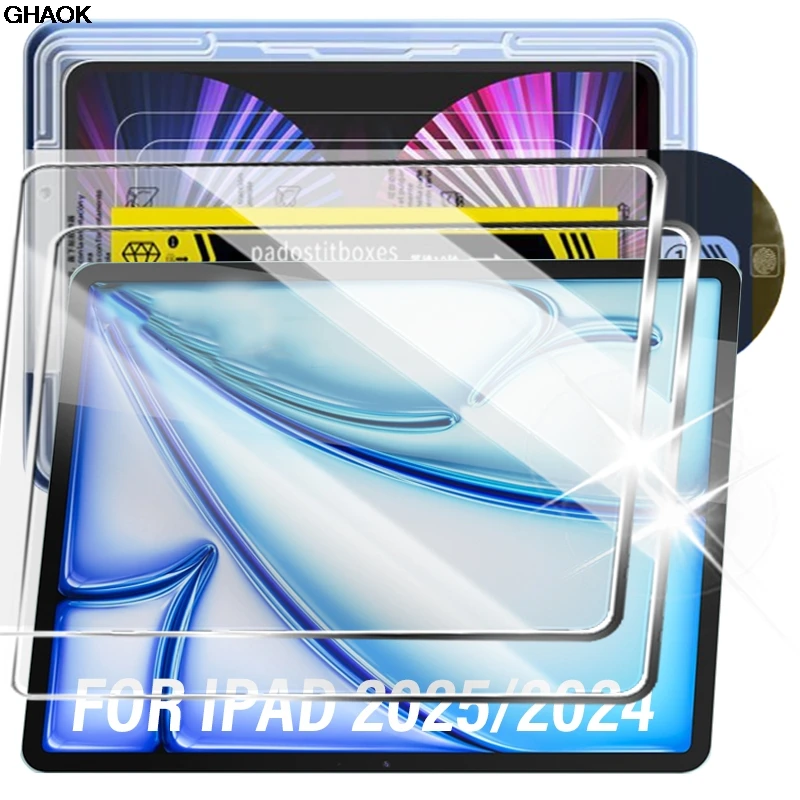 

Scratch-proof Tablet Films for IPad 2025 9H Tempered Glass Screen Protectors Easy Install for IPad (A16) 11th/Air11/Air13