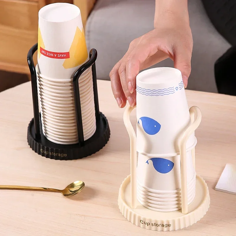 Tempat Gelas Kertas Sekali Pakai Rumah Tangga, Rak Penyimpanan Gelas Kertas Desktop, Cocok untuk Ruang Tamu, Ruang Makan, dan Pengambil Gelas Lainnya