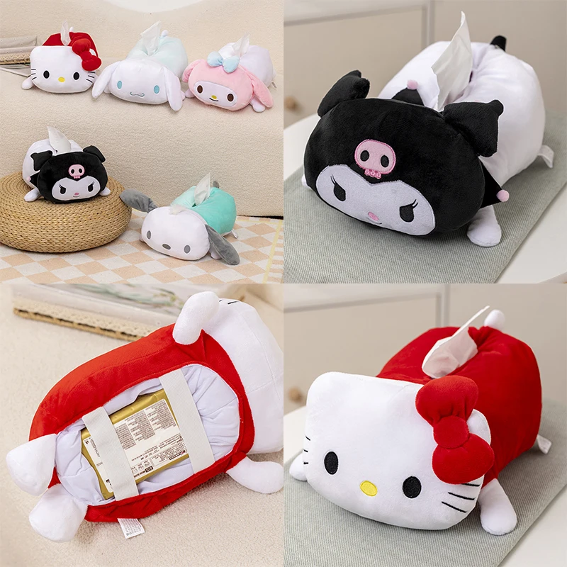 

Sanrio Kuromi детский домашний настольный набор салфеток для хранения персонажей аниме ящик для салфеток автомобиля креативный ящик для бумаги коробка подарки