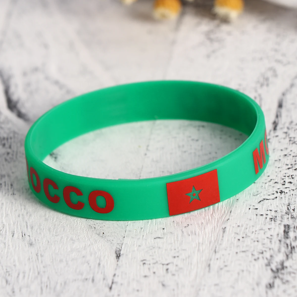 

6 pcs Silicone Wristbands Country Flag Bracelet For Sports Football Game Morocco Support Soft Durable One Size Fits Most
