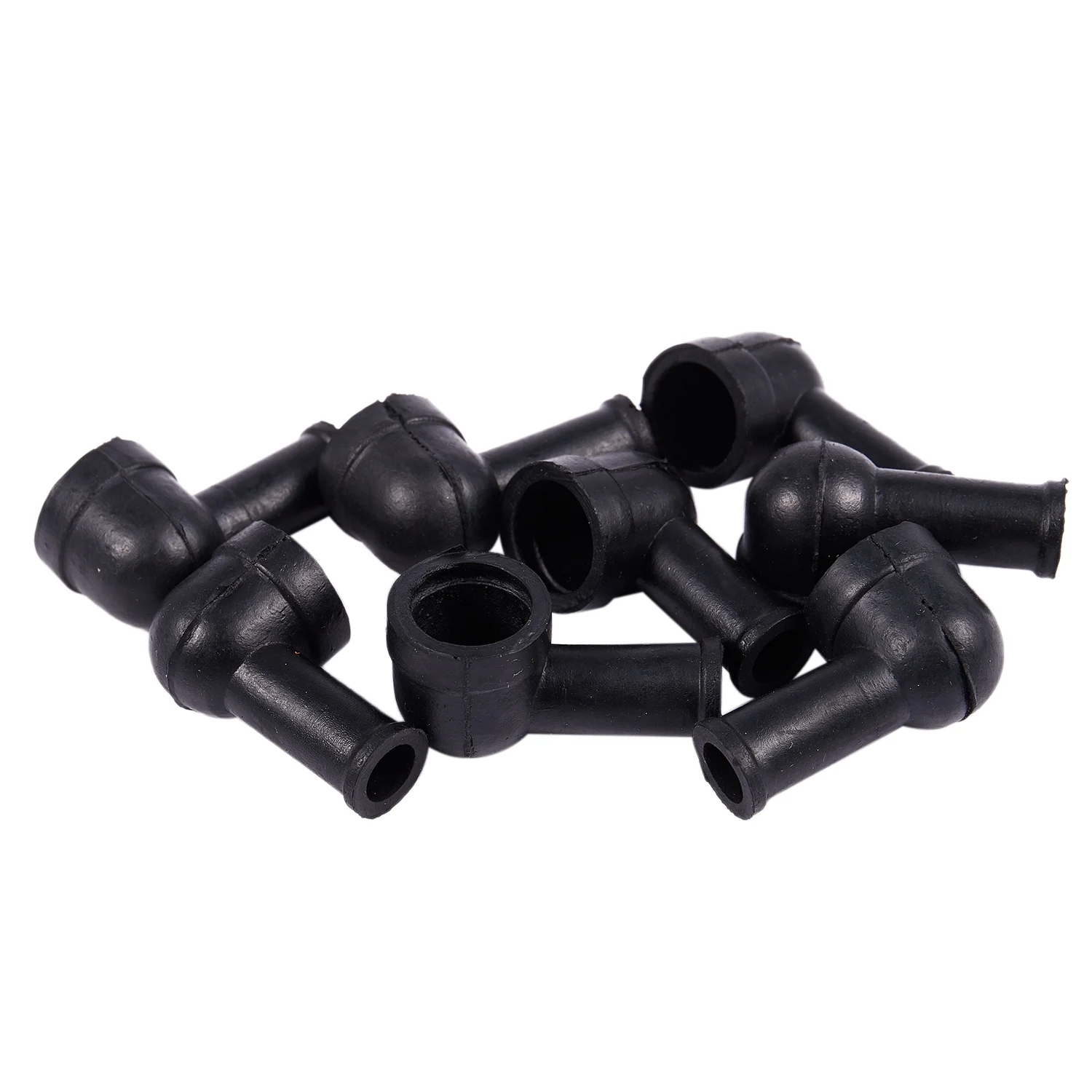 Black Smoking Pipe Shaped PVC Terminal de Bateria, Isolante Cobre Botas, 15mm x 8mm, 8 Pcs