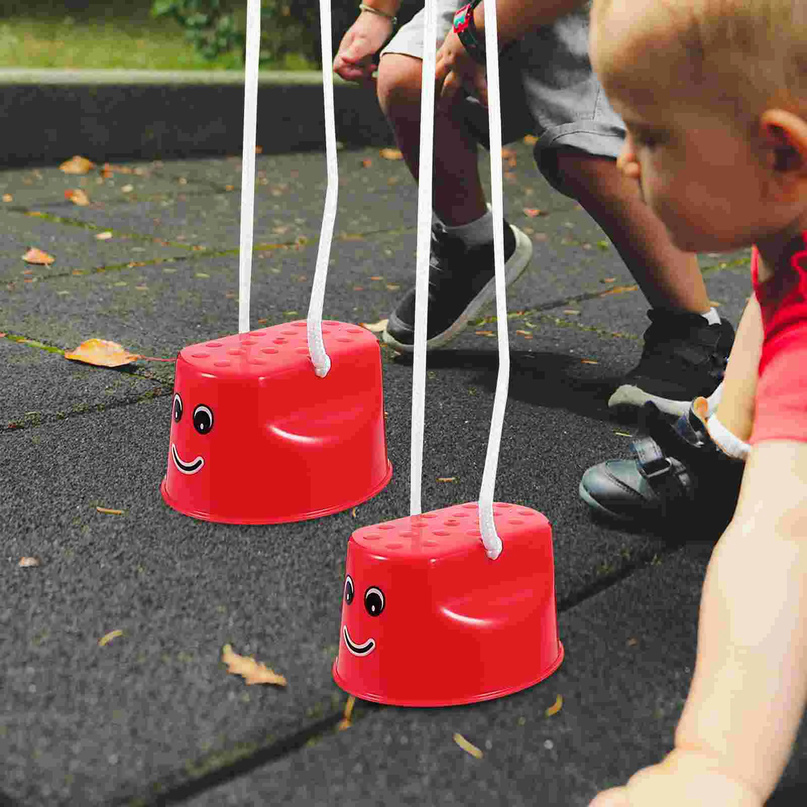 6 pezzi giocattolo passo-passo trampoli da esterno giocattoli per bambini scarpe che rimbalzano sport divertenti genitore-figlio