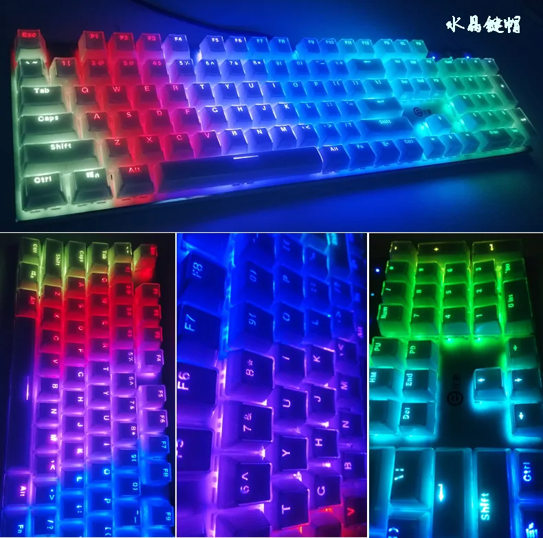 Universal keycaps teclado mecânico cristal keycap translúcido chave para o homem menina menino jogo teclado