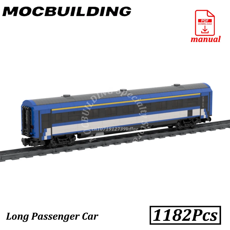

Passenger Car Model Train Car MOC Building Blocks City Railroad Accessories Bricks Railroad Construction Toys Gift