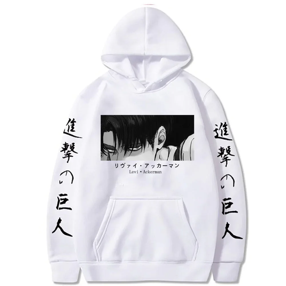 Japan Anime Season Attack On Titan Levi Ackerman Print Hooded Men Women Comfortable Hoodies Trendy Sweatshirt Harajuku Pullover