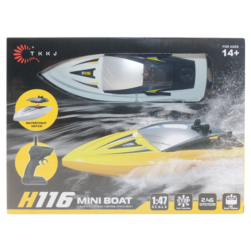 Liquidación Tianke H116, lancha rápida con Control remoto recargable de baja velocidad, juguetes eléctricos inalámbricos impermeables para niños al aire libre