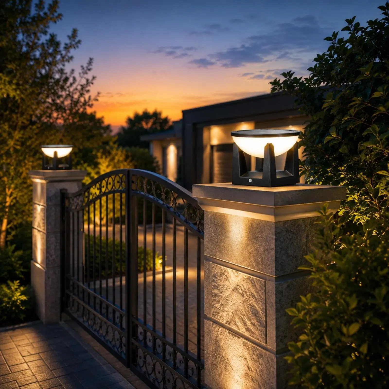 Solar Post Light Easy to Install Solar Pillar Light Waterproof Garden Post Lamp 360° Illumination Outdoor Lighting for Courtyard view 6