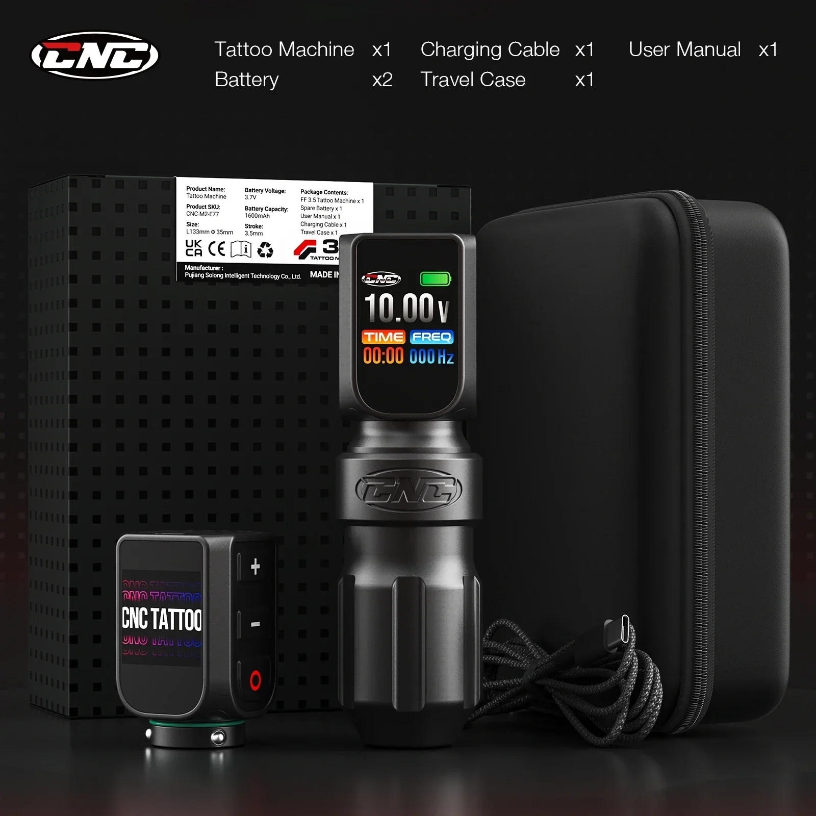 Rain caneta de tatuagem rotativa sem fio, bateria, curso ajustável, profissional, máquina de tatuagem rotativa sem fio