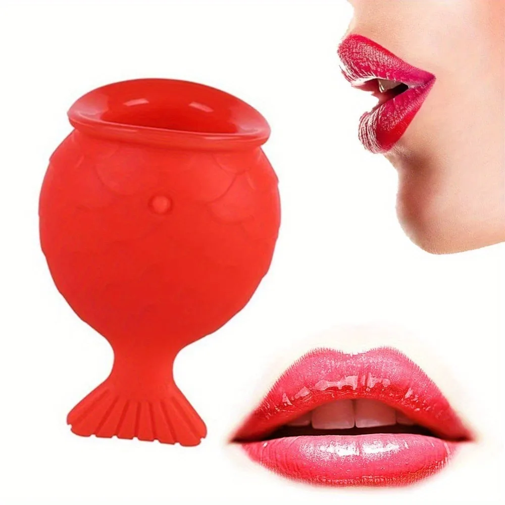 Potenciador de lábios reutilizável seguro, dispositivo engrossado em forma de poço, bomba de beleza indolor, ferramentas de enchimento de lábios de peixe de silicone