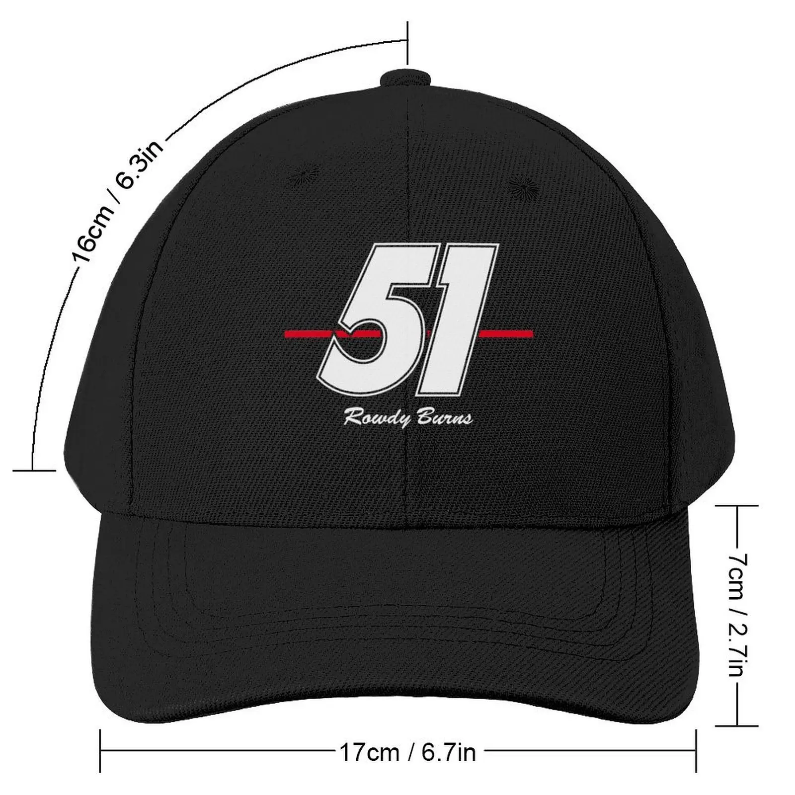 Rowdy Burns #51 Days of Thunder Baseball Cap Visor Wild Ball Hat dad hat Luxury Man Hat Golf Wear Men Women's