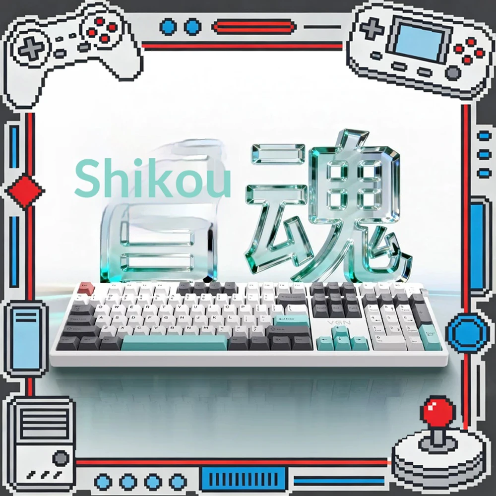 VGN V108 Wireless Keyboard Three Mode Connection E-sports Keyboard 10000mAh Battery Endurance Full Key Hot Plug Pc Accessories
