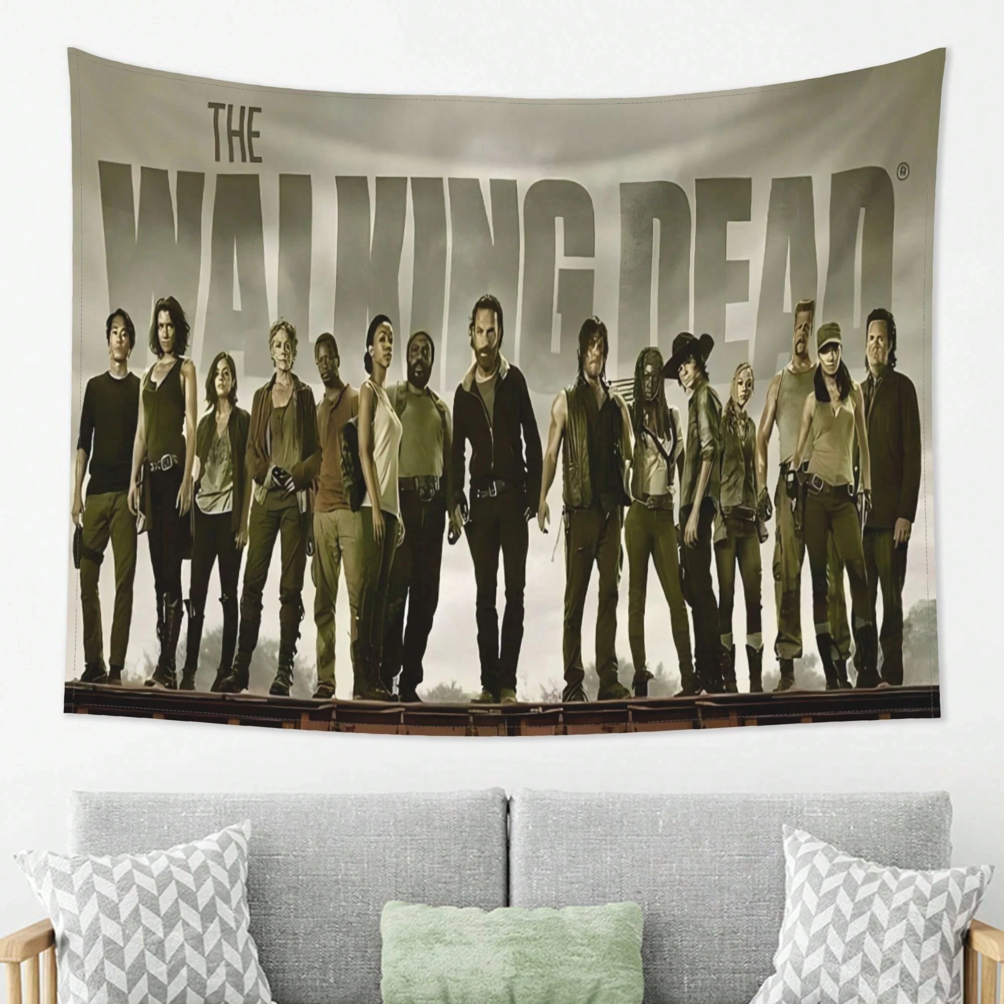 The Walking Dead Themed Tapestry - Stylish Character Design, Lightweight Decor For Living Room Or Bedroom, TV Show Decor