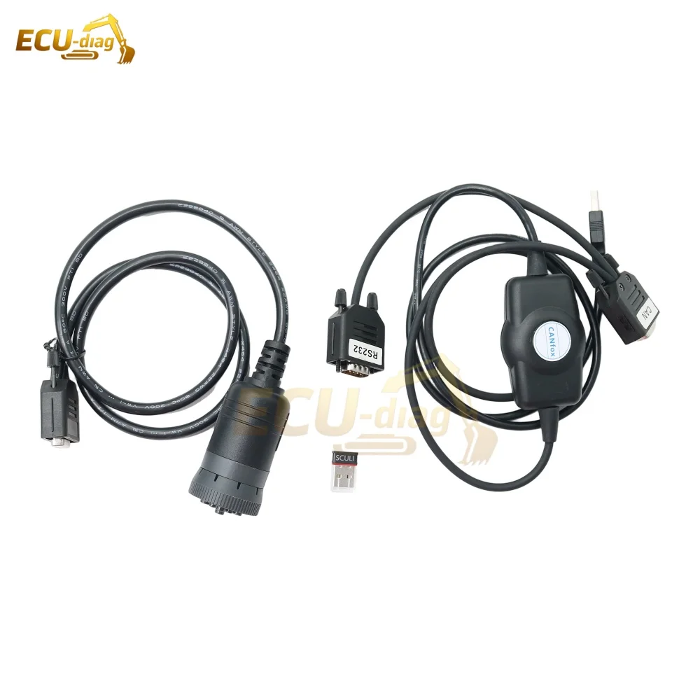 For Liebherr with SCULi Software V2.14.1 CANfox Interface DB9 to 9‑Pin Deutsch Cable LIDIA V2.19 Engine Diagnostic Tool