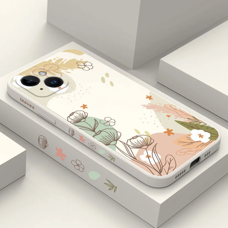 

Warm Heart Flower Phone Case For iPhone 16 15 14 13 12 11 Pro Max Mini X XR XS Plus Cover