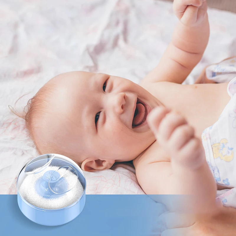 Talkumpuder Puderquaste mit Box Baby weiches Gesicht Körper kosmetische Puderquaste Talkumpuder Schwamm Box Fall Container