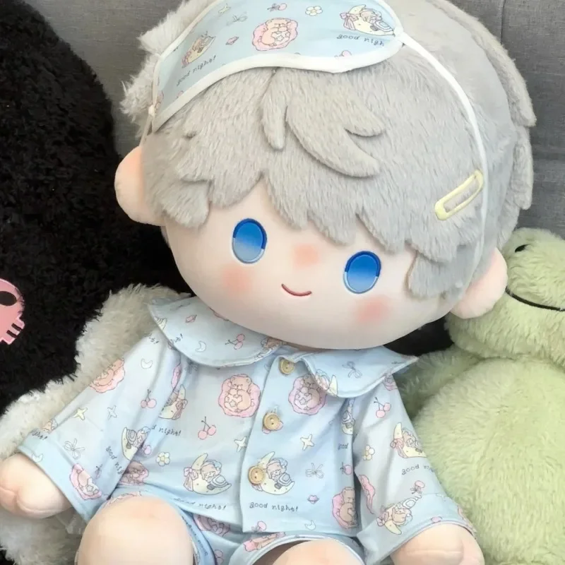 40cm Anime lindo pijamas usar máscara  ojos muñeca ropa  dibujos animados muñeca  algodón juguete  peluche ropa  repue
