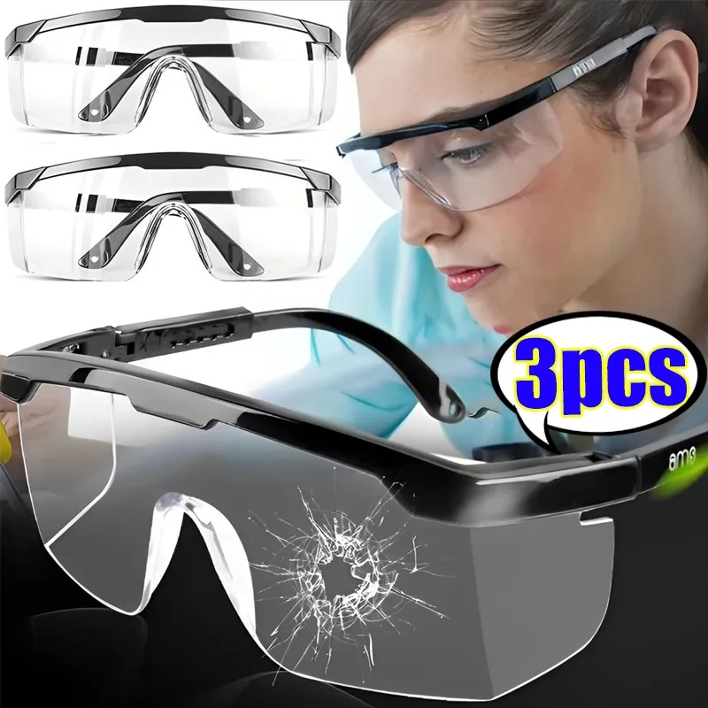 1/3PCS Cycling Glasses for Men Women Anti-Splash Eye Protection Work Safety Goggle Outdoor Sunglasses Bike Glasses Windproof