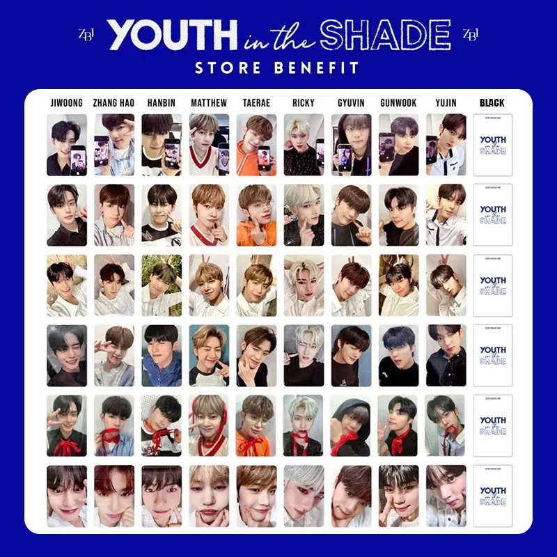 6Pcs/Set KPOP ZEROBASEONE Photocard ZB1 YOUTH IN THE SHADE Album Postcard Zhanghao Yujin Taerae Selfie LOMO Card Fans Collection