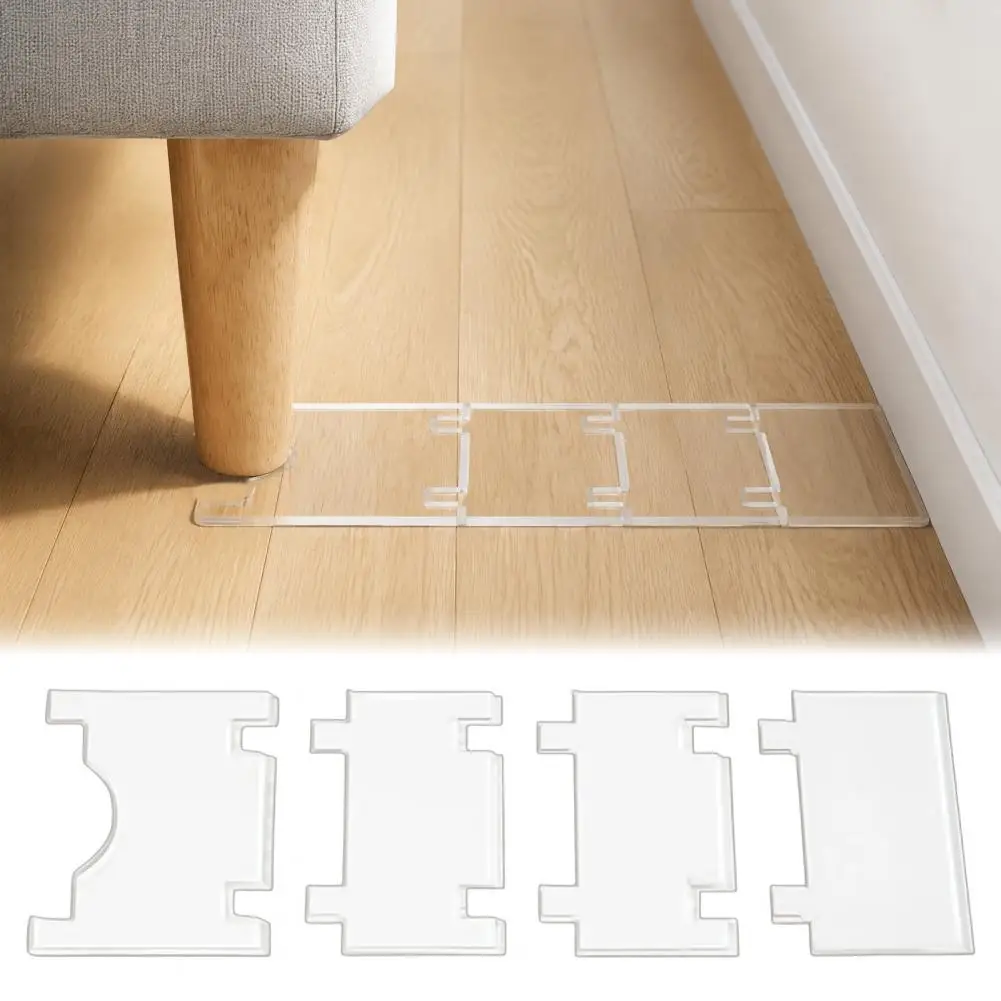 Anti Slide Sofa Stopper 2/4 Sets Acrylic Furniture Wall Spacers Adjustable Couch Bed Stoppers Protective Heater Guards for Wall