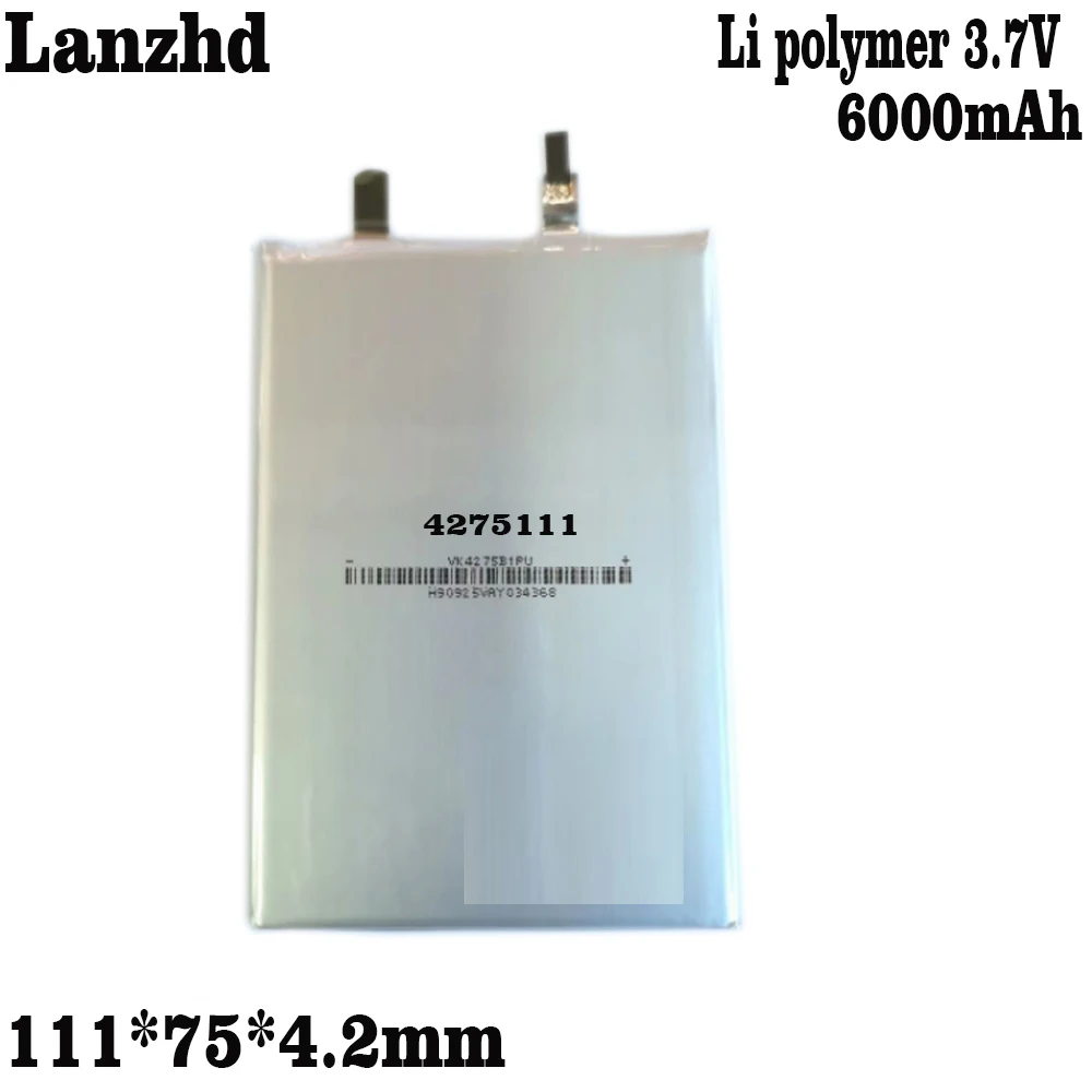 1-10pcs 3.85V 6000mAh Li-Polymer Rechargeable 4275111 Cell For Table PC Power Bank Phone Tablet MP3 MP4 DIY Battery