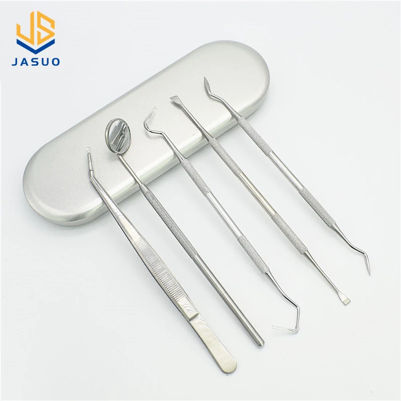 Zestaw narzędzi dentystycznych Lustro Nierdzewne narzędzie do czyszczenia zębów Lustro do ust Pęseta Sonda Zestaw dentystyczny Narzędzie do przygotowywania jamy ustnej — zdjęcie 6